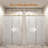 46-48" W * 76" H Frameless Single Sliding Soft-close Shower Doors, Bathroom Sliding Shower Door, 5/16" (8mm) Thick Sgcc Tempered Glass Door, Brushed Gold-119309536