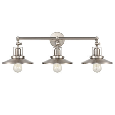 English Pub 28'' Wide 3-Light Vanity Light - Satin Nickel