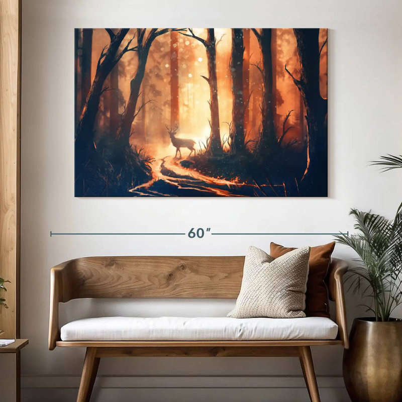 Cerf Alvord dans la forêt, H 34 po x l 51 po