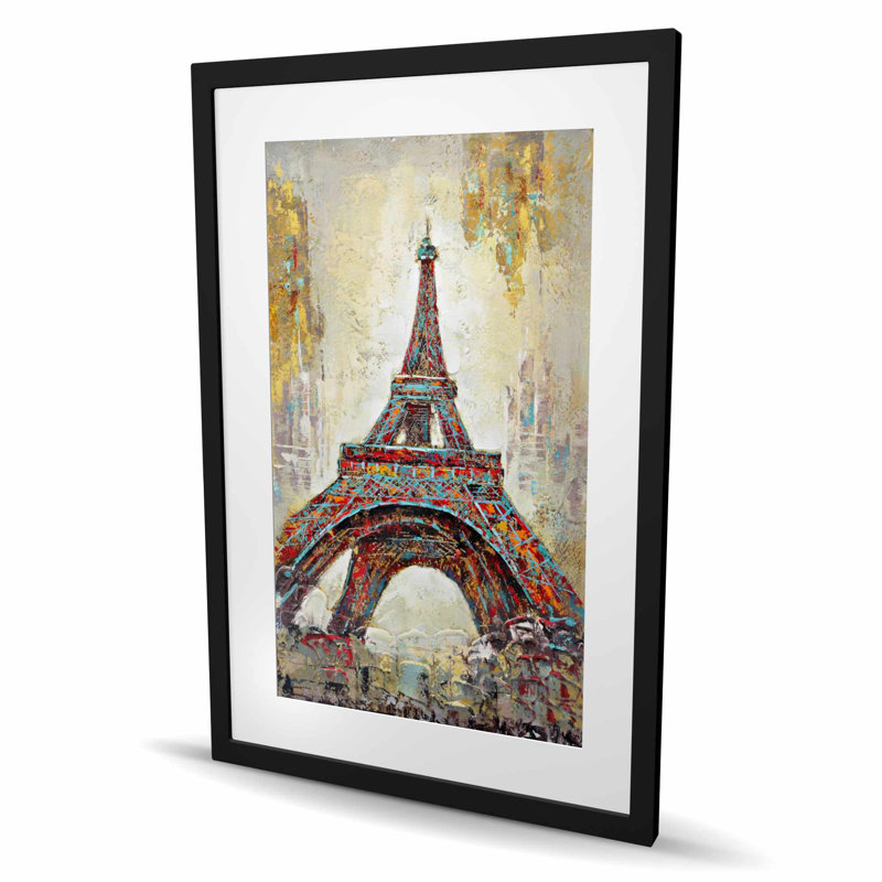 Abstrait tour Eiffel abstraite, H 36 po x l 24 po, Noir