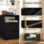 Table de chevet Mid Century avec station de charge et 2 tiroirs-887898305