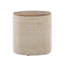 Repose-pieds de rangement en bois en laine tissée à la main beige et bois de manguier