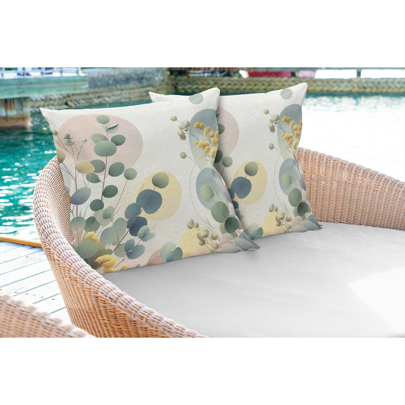Paquet de 2 housses de coussin Ambesonne Eucalyptus, H 20 po x l 20 po, Carré