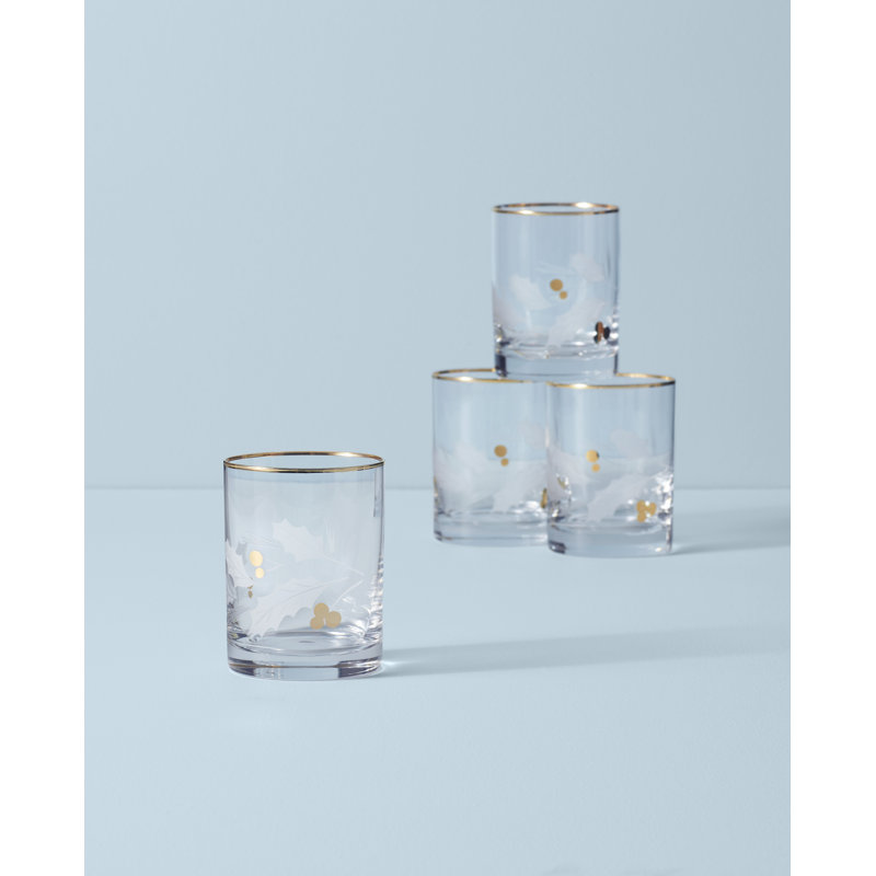 Holiday Gold 4-Piece Glassware Set