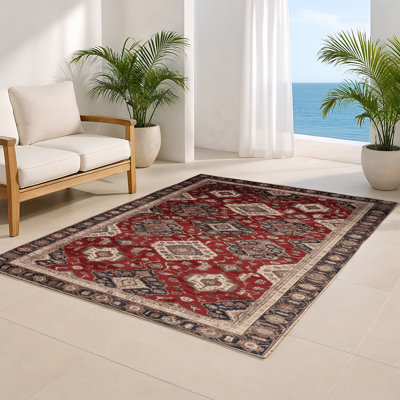 Tapis d'intérieur et d'extérieur noir Persian
