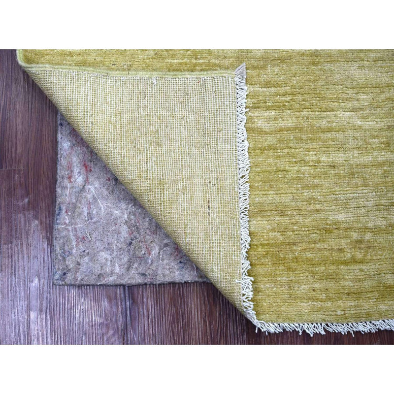 2 pi 6 po x 3 pi vert olive, motif uni uni, laine ghazni filée à la main, luxuriante et moelleuse, tapis, échantillon, tapis oriental