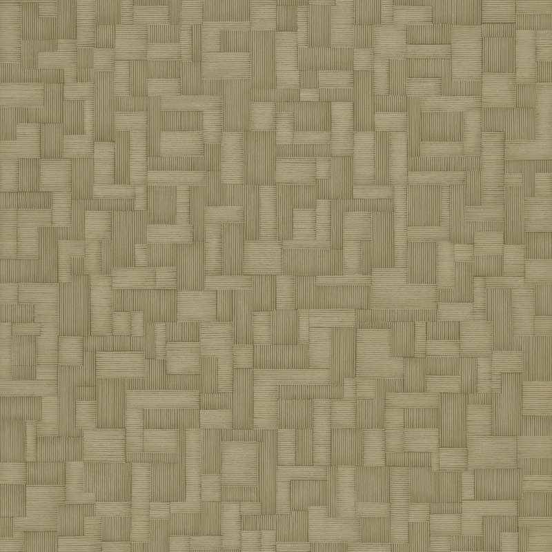 Structured Walls Collection All-Over Geometric Wallpaper Roll, Olive Green