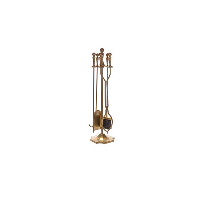 5 pc fireset with ball handles and pedestal base
