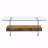 Rectangular Floating Coffee Table Wooden Color Glass Legs-92554555