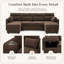 Canapé-lit modulaire en U convertible Velnorise avec chaises de rangement doubles, plateforme-lit escamotable, porte-gobelets intégrés en acier inoxydable, 2 coussins lombaires, coussins de dossier-1637472753