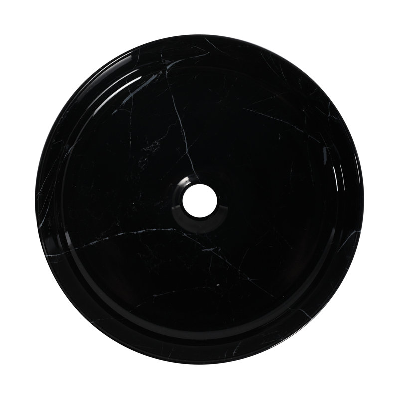 Lavabo de salle de bain en céramique à poser, orné de motifs uniques en noir et blanc, surface facile à nettoyer, faible absorption d'eau, profondeur de 40 cm, poids de 8,5 kg. (Pour le design, l'émail, l'absorption et les dimensions)