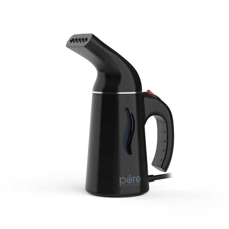 PureSteam Black Portable Fabric Steamer with Ergonomic Handle