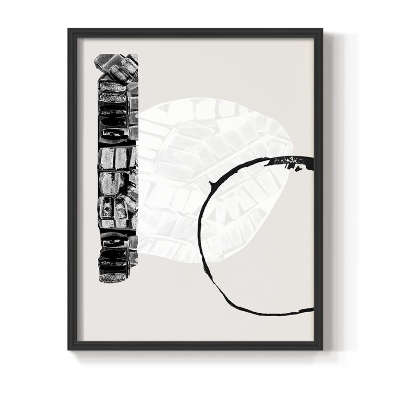 Zen Zen I, reproduction encadrée - bois massif, Noir, H 14 po x l 11 po