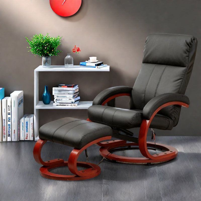 Fauteuils inclinables Modern Vibration, cuir synthétique et acier, à la maison ou au bureau