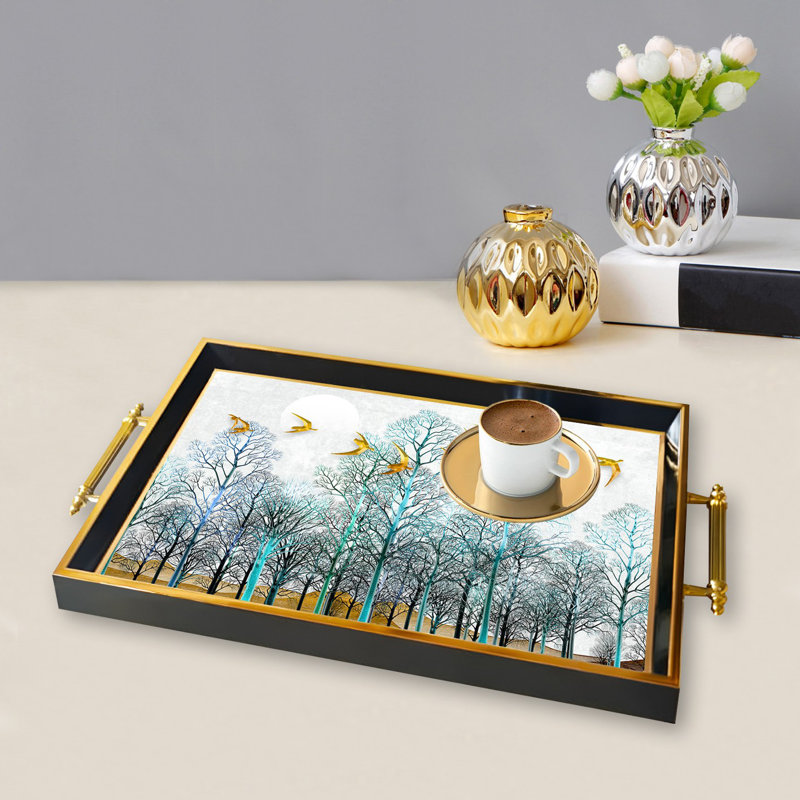 Elegant Glass Tray, 19.7 x 11.4 x 1.4 inches | 100% Durable Glass Construction | Easy to Clean with Damp Cloth | Ideal for Serving, Decorative Display, and Organizing | Stylish Addition to Home Décor