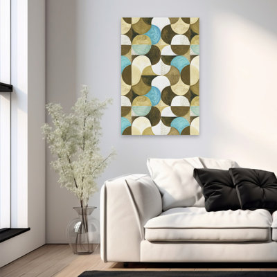 Géométrique Ii - motifs abstraits, art moderne Mid-Century