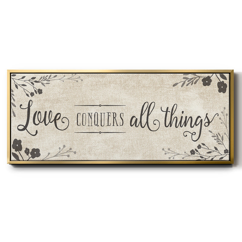 Love Conquers- Framed Canvas
