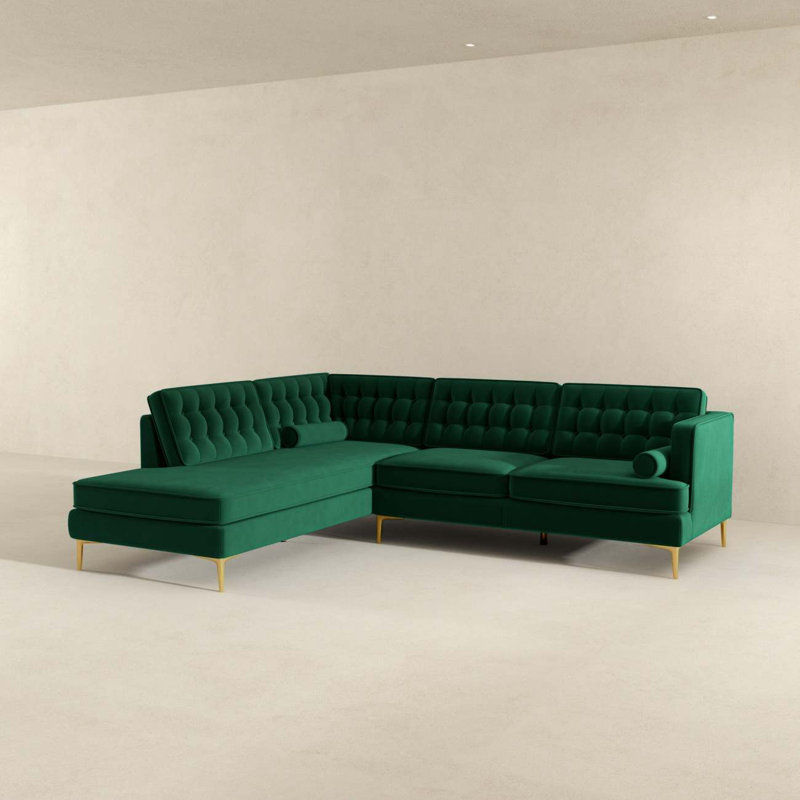 Canapé modulaire Century, Velours vert