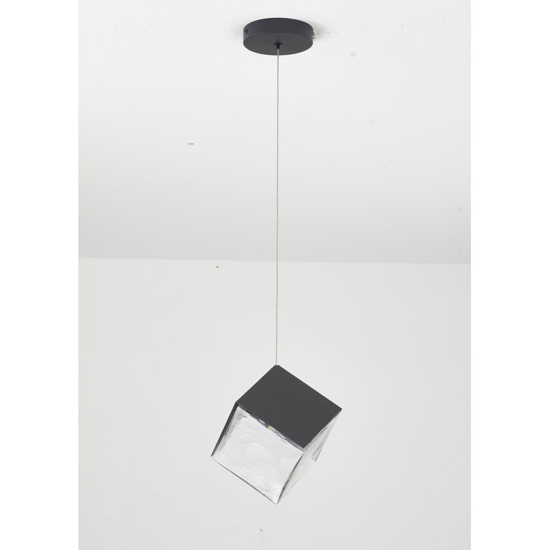 Luminaire suspendu moderne 1 lumière , Noir mat