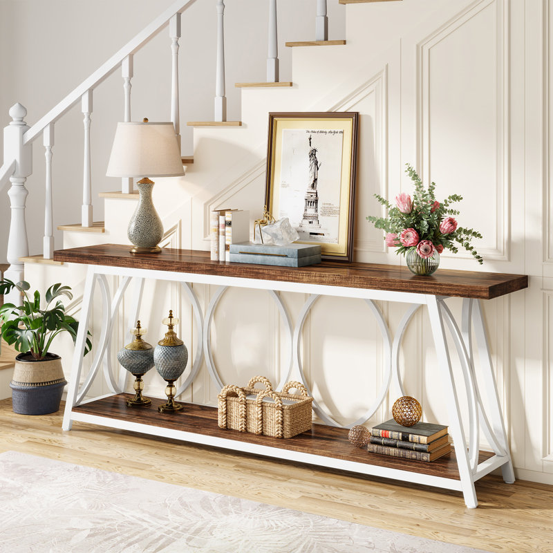 Pierz 70.87'' Console Table, Brown/White