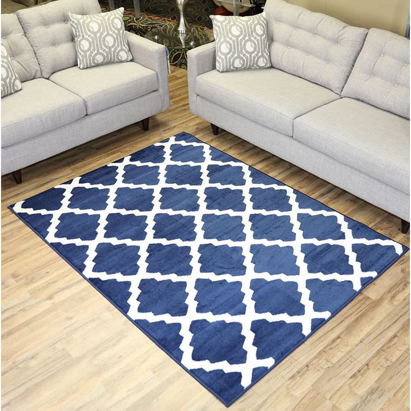 Tapis bleu marine Woodway, Rectangle 4 pi 11 po x 6 pi 11 po