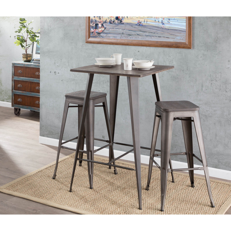  Christie 30" Stackable Bar Stools, Antique/Espresso, Bar Stool (30.25" Seat Height)