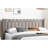 Queen Bed, Brown, Burlap Fabric, Modern Geometric Diamond Headboard, Platform No Box Spring Burlap, Contemporary - Design Bed
