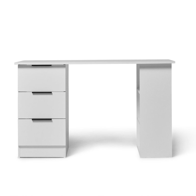 Glenhaven 3 Drawer Computer Desk, White