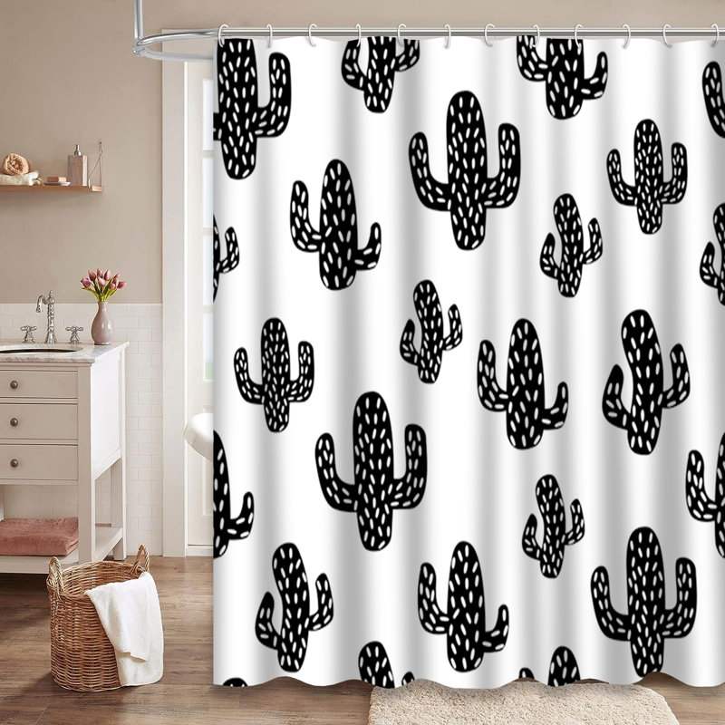 Rideau de douche à 12 crochets Cactus, L 72 po x l 72 po