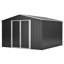 10x10 Ft Large Outdoor Metal Storage Shed, Black, Heavy - Duty Frame, Lockable Double Sliding Doors, All Weather For Patio, Lawn & Backyard, Ample Space Gardening Tools, Ventilation And Waterproof