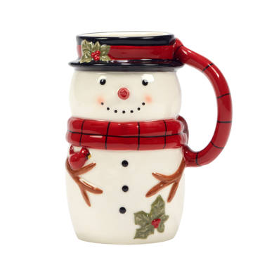 Stoneware Snowman Mugs- Set of 2