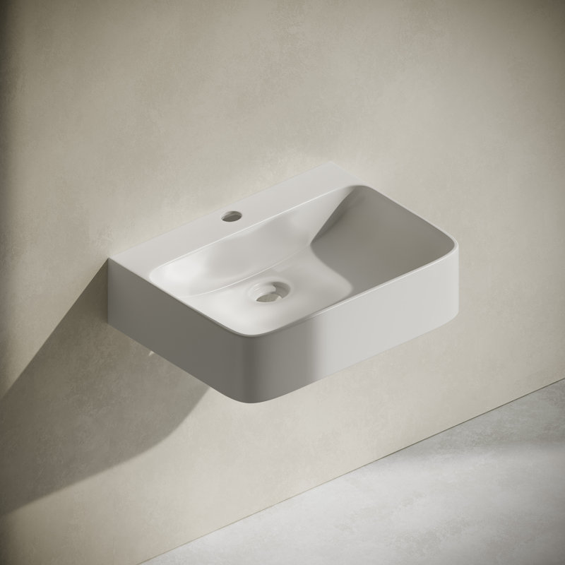 Lavabo mural rectangulaire blanc brillant 17 po St. Tropez