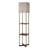Ilona 62.25'' Antique Brass/Walnut Column Floor Lamp with USB-22086695