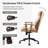 Oswina Gustavo Mid-Century Modern Curved Bentwood High Back Swivel Office Chair with Tilting-1838789663