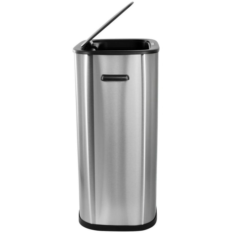 Poubelle sans contact 14,5 gallons avec capteur, acier inoxydable, argent mat