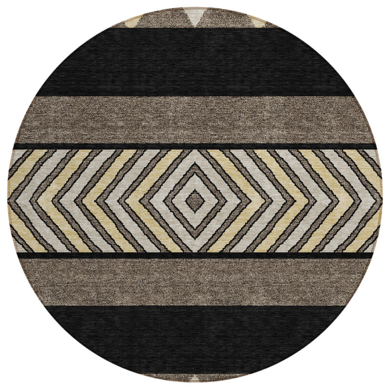 Tapis rond ivoire et blé rond 8 pi Fabre