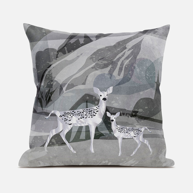 Coussin 26 po x 26 po, Argenté / Noir