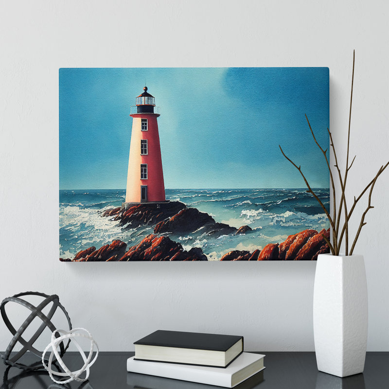 Lighthouse Watercolour Vol.1 - Wrapped Canvas, 35cm H x 50cm W x 3cm D