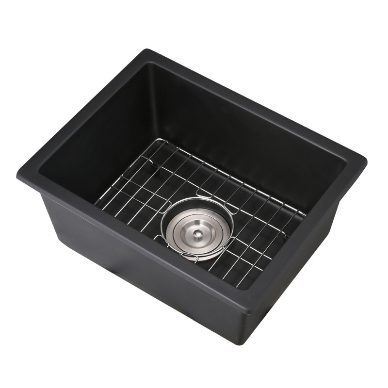 Évier de bar en quartz avec crépine L 13,77 po x l 17,71 po Quartz