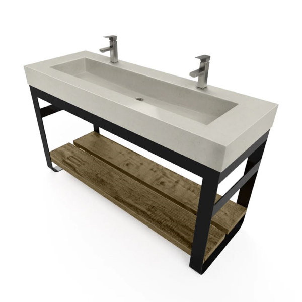 Trueform Concrete Outland 60'' Single Bathroom Vanity with Concrete Top ...