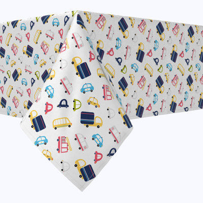 Rectangular Tablecloth, 100% Cotton, 52X104", Cartoon Cars