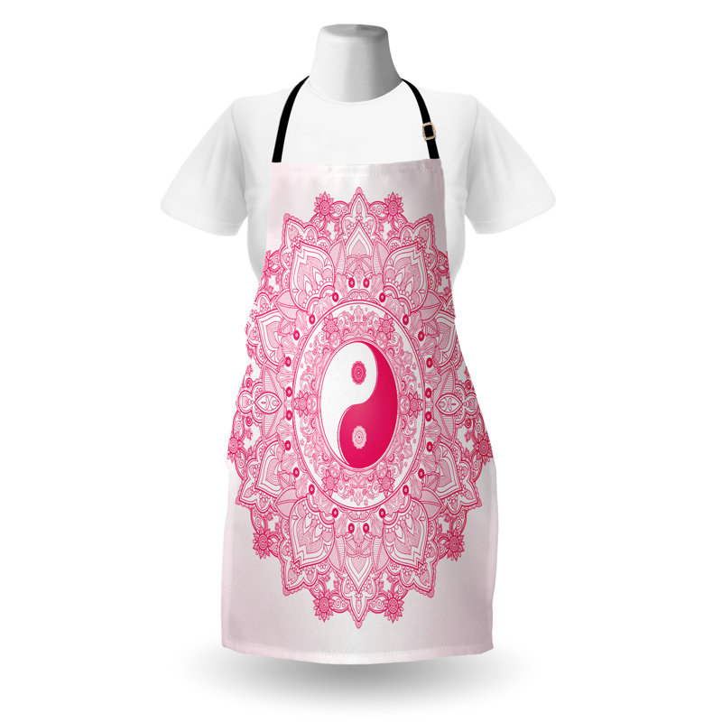 Tablier East Urban Home Ying Yang unisexe, taille adulte, rose