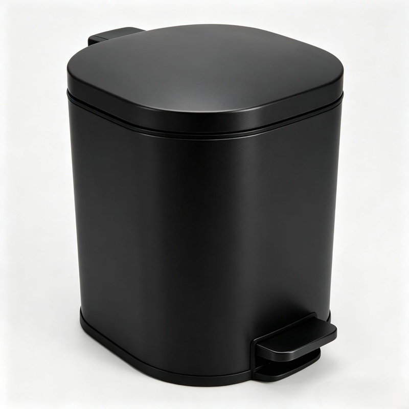 Stainless Steel Kitchen Trash Can, Matte Black