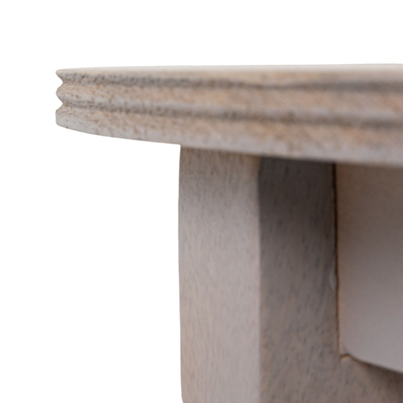 Table de bout en bois massif Cotterell, Gris