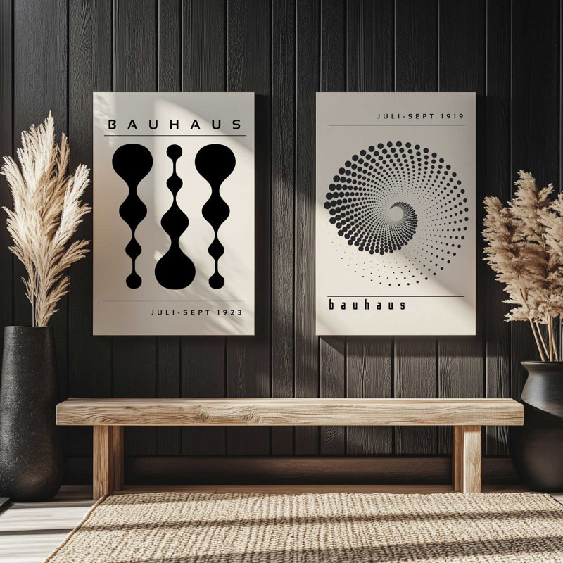 Bauhaus in Motion Duo Canvas Prints, Toile tendue, H 12 po x l 16 po x P 1,25 po