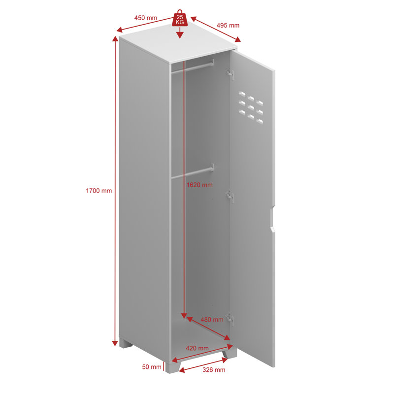 Schwarz 2 Door Wardrobe, White