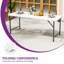 70.9" White/Black Rectangular Foldable Plastic Outdoor Dining Table-907715302