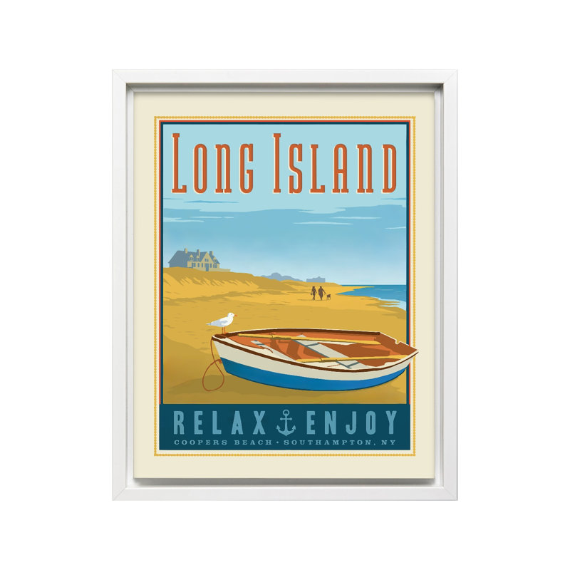 Long Island, Canevas, H 24 po x l 32 po, Encadrement blanc