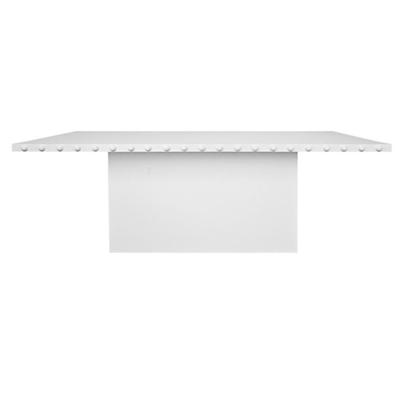 Oak Dining Table, Matte White