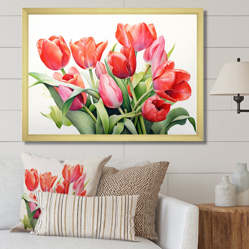 «Tulipes Minimalisme Dream I» sur toile, Toile tendue, H 12 po x l 20 po x P 1 po